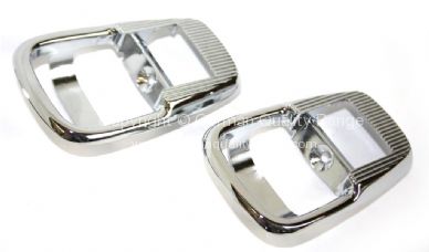 German quality chrome internal door release surrounds - OEM PART NO: 411837097CH