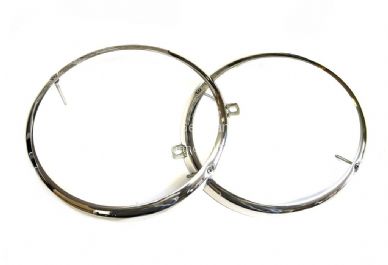 German quality stainless steel chromed finished headlamp rims pair 55-67 - OEM PART NO: 211941111SS