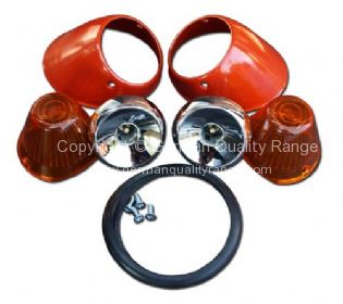 German quality complete bullet indicator units orange Hella lenses - OEM PART NO: 211953041GOPAIR