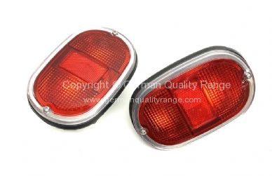 German quality rear light units complete with all red Hella lenses - OEM PART NO: 211945241RRG
