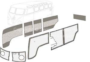 German quality 10 piece interior panel kit in Dark grey/Mesh grey LHD 55-67 - OEM PART NO: 221867003GY