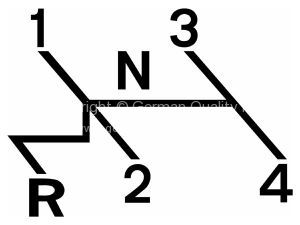 German quality Gear shift pattern sticker All types 68-79 - OEM PART NO: 113-000-115